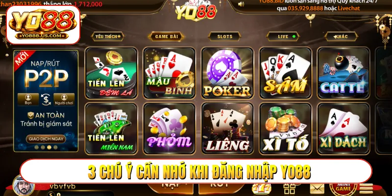 3 chú ý cần nhớ khi đăng nhập YO88
