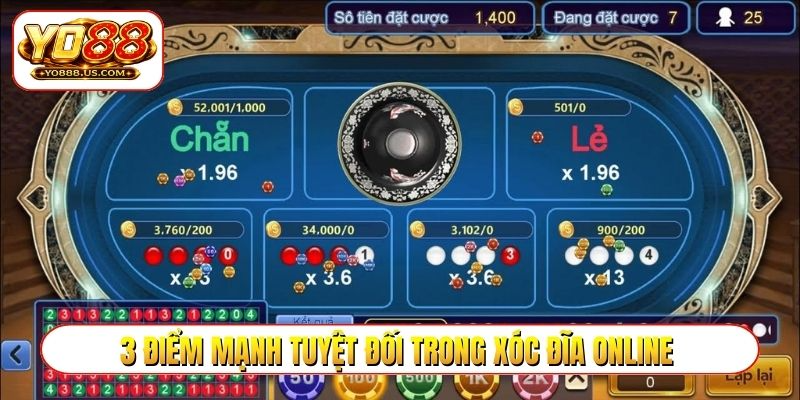 3 điểm mạnh tuyệt đối trong xóc đĩa online