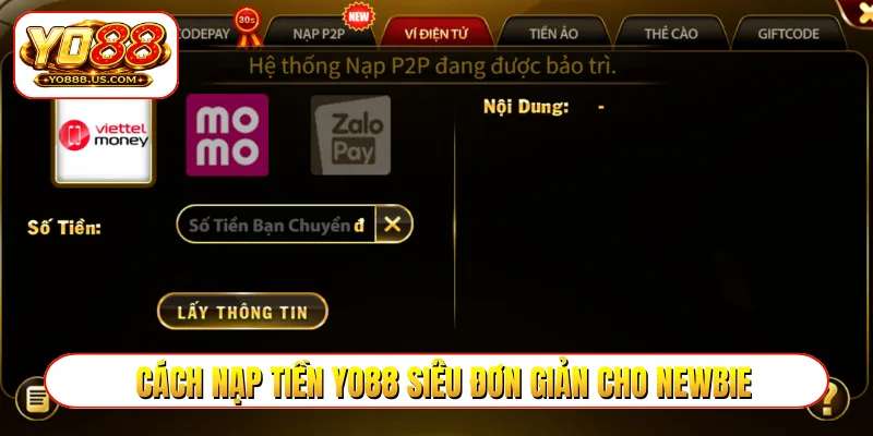 Cách nạp tiền YO88 siêu đơn giản cho newbie