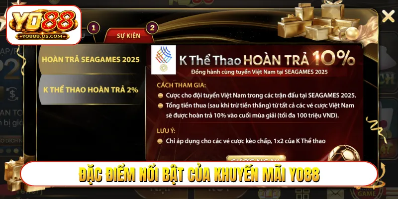 Đặc điểm nổi bật của khuyến mãi YO88