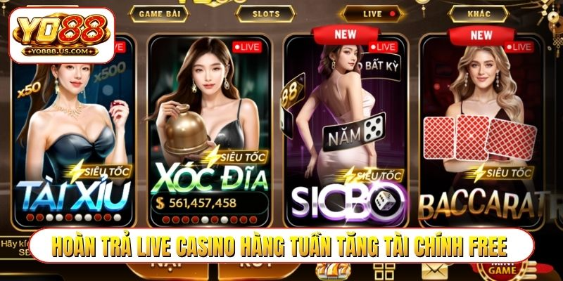 Hoàn trả live casino hàng tuần tăng tài chính free
