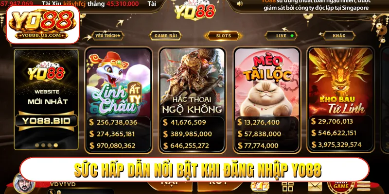 Sức hấp dẫn nổi bật khi đăng nhập YO88