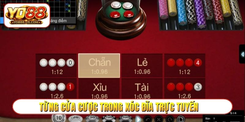 Từng cửa cược trong xóc đĩa trực tuyến