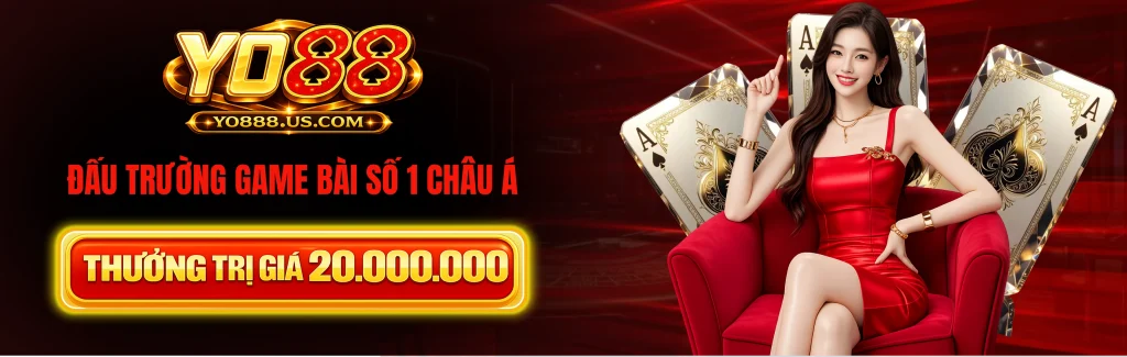 Banner YO88 nhà cái cá cược trực tuyến uy tín, casino và thể thao đổi thưởng